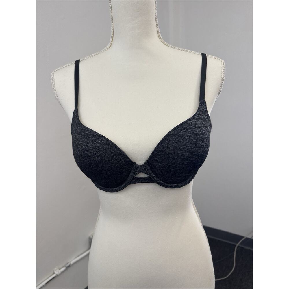 Victoria's Secret Perfect Shape Bra Size 32 C 32C Black Gray Charcoal